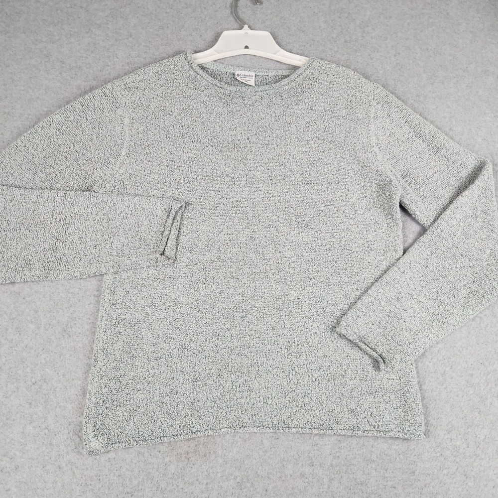 Columbia Sweater Womens Medium Gray Acrylic Crew Neck Long Sleeve Outdoor Casual
